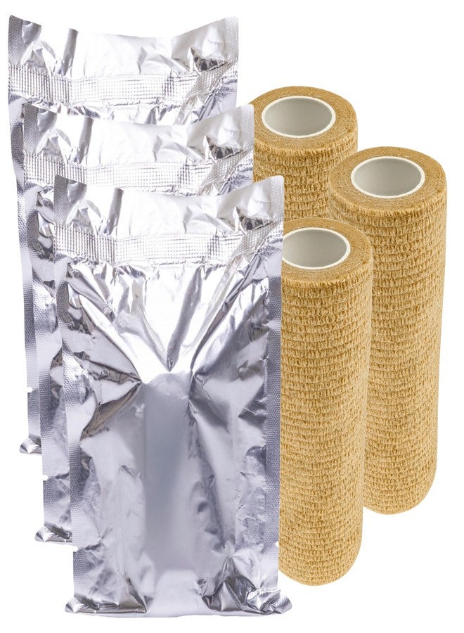 Vakly 4" Unna Boot Bandage Gauze Dressing with Zinc Oxide [4” x 10 Yards] Provides Customized Compression + Self Adhesive Cover Wrap (3 of Each) Individually Packaged - Image 5